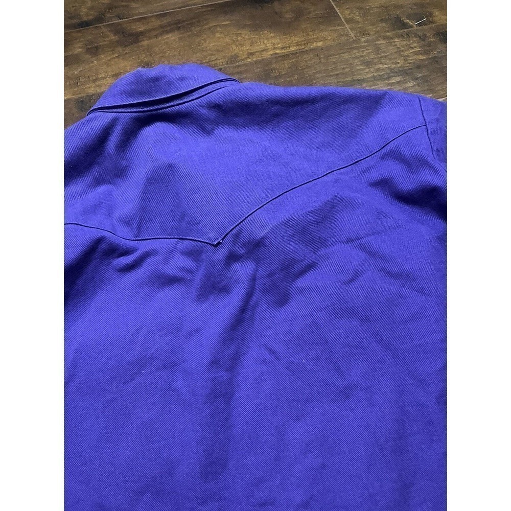 Brassada Mens Purple Western Rodeo Thick Heavy Wieght Purple Button Down L USA - Picture 7 of 7
